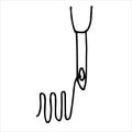 Simple line drawing. punch needle. carpet embroidery tool. hobby, handicraft, handicraft